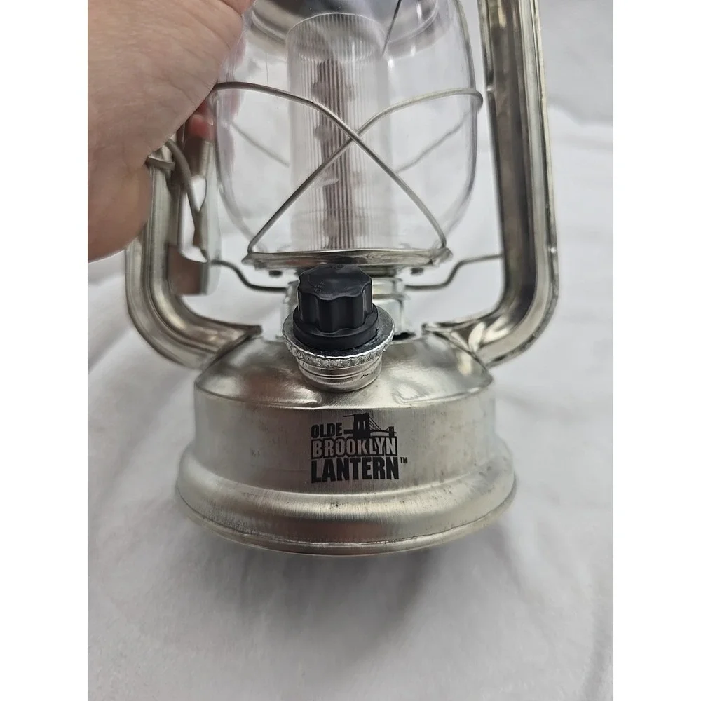 Olde Brooklyn LED Old Style Lantern - Dimmable Silver Two D Battery Operated